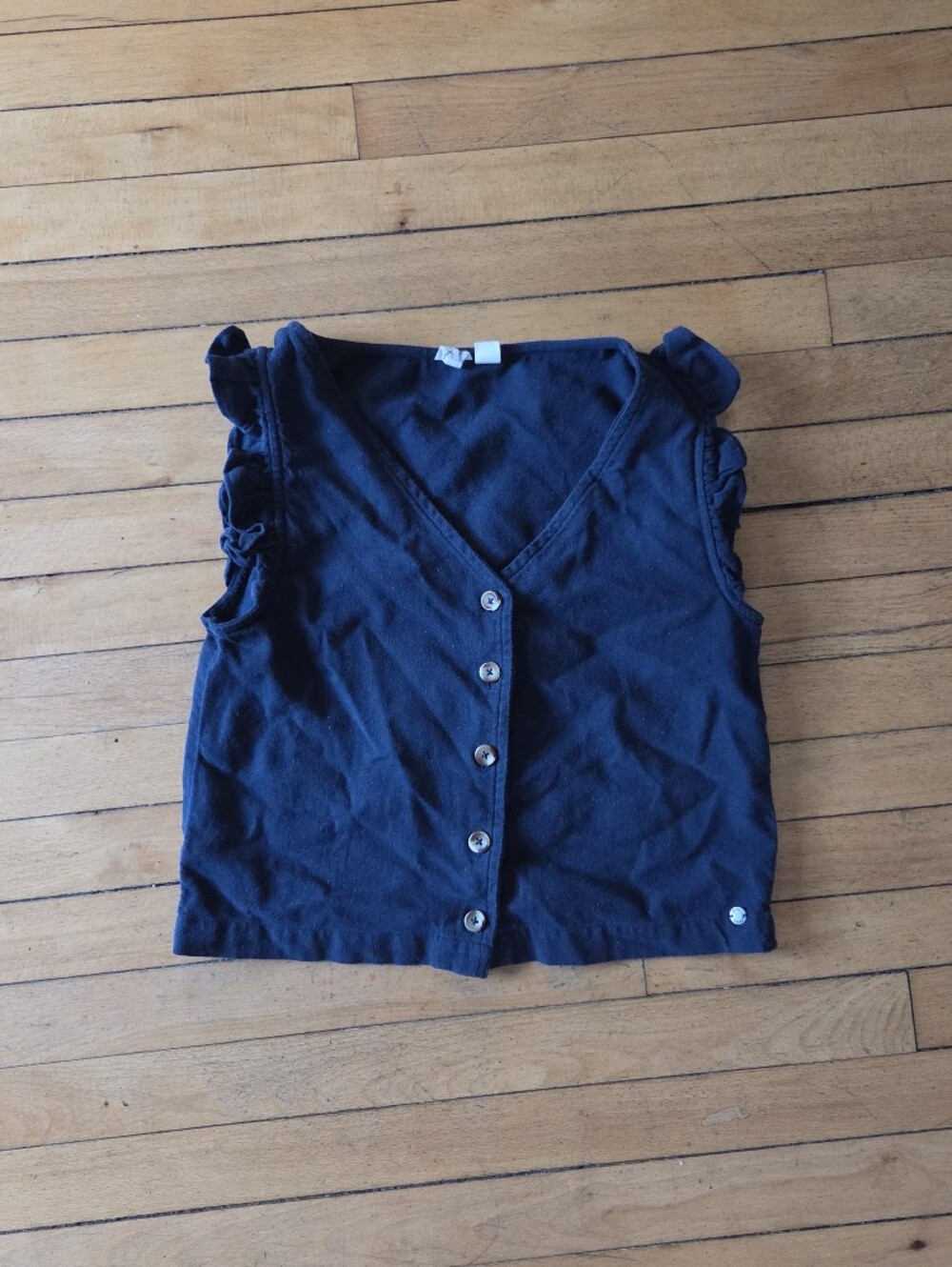 Roxy Girls Navy Blue Button Front Top